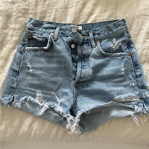 AGOLDE Distressed Denim Shorts